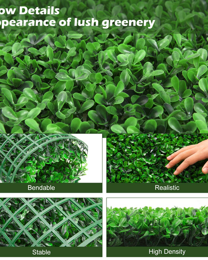 Giantex 12PCS 20x20inch Artificial Boxwood Panels Garden Privacy Fence Screen