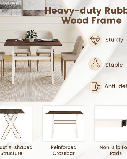 Giantex Modern Dining Table with X-Shaped Frame for Living Room