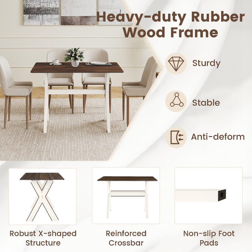 Giantex Modern Dining Table with X-Shaped Frame for Living Room
