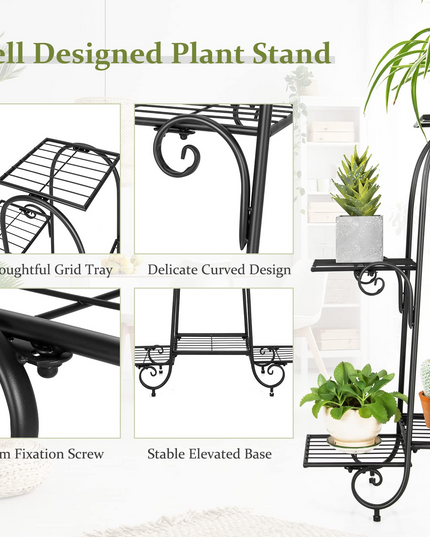 6  Tiers Metal Plant Stand Flower Pots Holder
