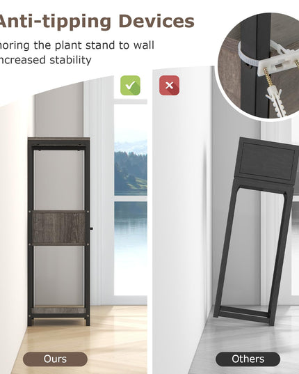 Giantex 3 Tier Tall Plant Stand Indoor, 36 Inch Corner Plant Holder with Drawer & Metal Frame