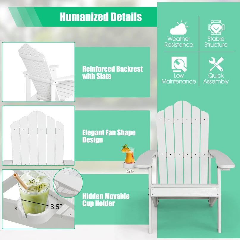 Giantex – Lot de 2 chaises Adirondack pour adultes et enfants