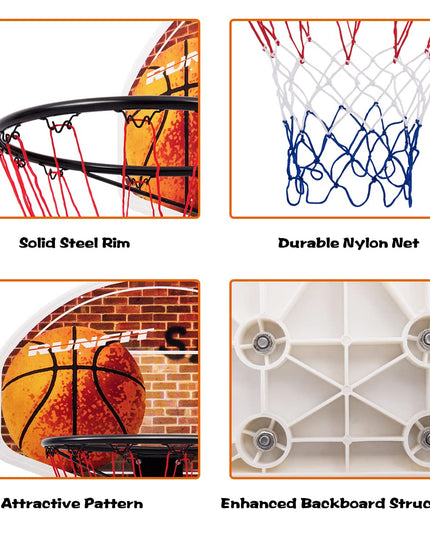 Giantex Basketball Hoop for Door, 29 X 20 Inch Hanging Basketball Board Family Games