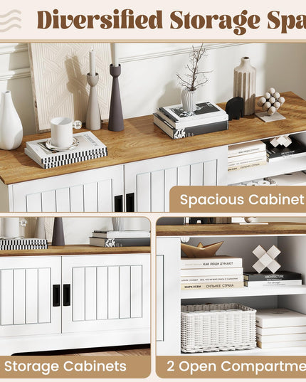 Giantex Farmhouse TV Stand for TVs up to 65" for Living Room