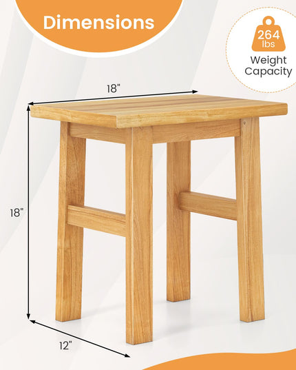Giantex Solid Teak Shower Bench Stool for Bathroom