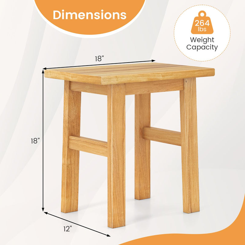 Giantex Solid Teak Shower Bench Stool for Bathroom