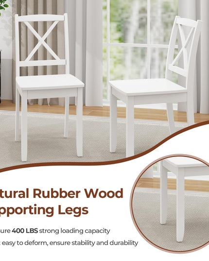 Giantex Wood Dining Chairs, Armless Kitchen Chairs w/Rubber Wood Legs & Curved Backrest