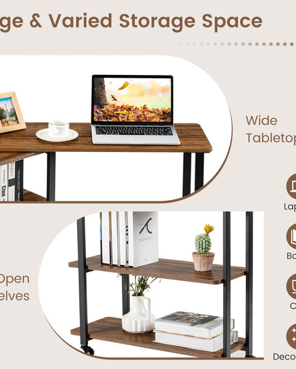 Giantex 360° Free Rotating Sofa Side Table