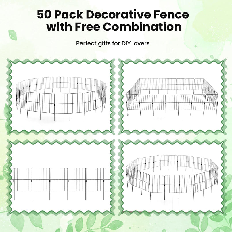 GIANTEX 24"H Decorative Metal Garden Fence