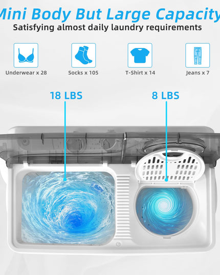 Giantex Portable Washing Machine, 26lbs Washer and Spinner Combo,18 lbs Washing 8 lbs Spinning