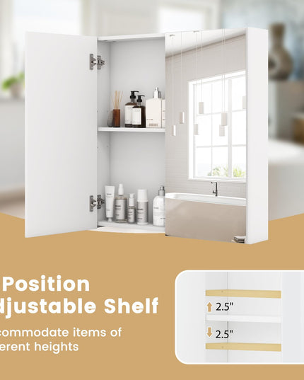 Giantex Medicine Cabinet, 24.5" x 25.5" Bathroom Wall Cabinet with 2 Mirror Door