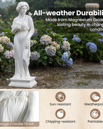 Giantex 31.5" Greek Goddess Statue with Bird
