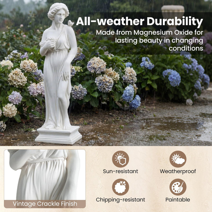 Giantex 31.5" Greek Goddess Statue with Bird