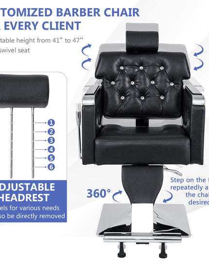 Giantex Barber Chair, Height Adjustable Heavy Duty Hydraulic Pump