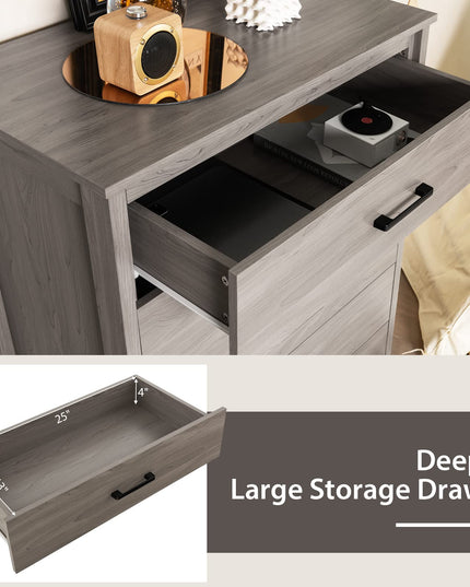 Giantex 5-Drawer Chest Dresser for Bedroom - 41.5" Multipurpose Storage Clothes Organizer