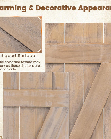 Giantex Farmhouse Window Shutters Wall Decor