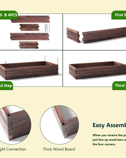 Rectangular Planter for Patio and Lawn 47'' L x 24'' W x 9'' H, (Brown)