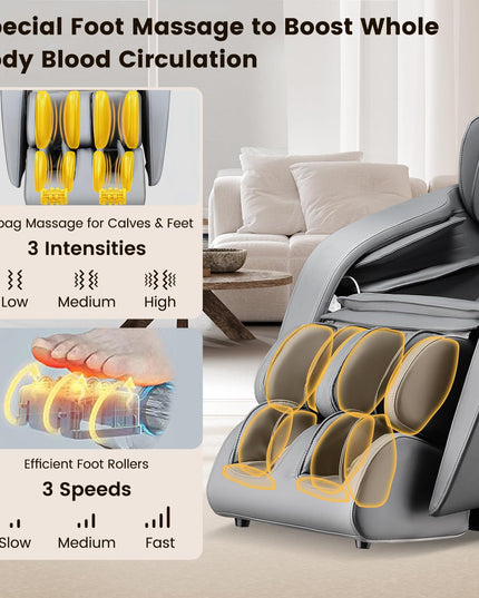 Giantex Comfort Full Body Massage Chair - Zero Gravity Massaging Recliner w/SL Track, Airbags, Foot Rollers