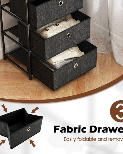 Giantex 3-Drawer Storage Cabinet Slim Storage Organizer
