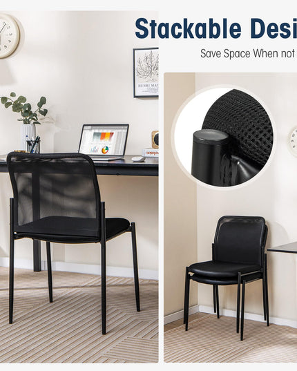 Giantex Waiting Room Chairs - Stackable Guest Chairs w/Ergonomic Backrest