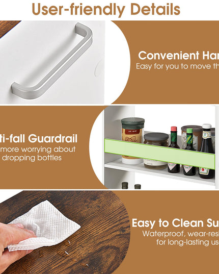 Giantex 4 Tier Rolling Slim Storage Cart