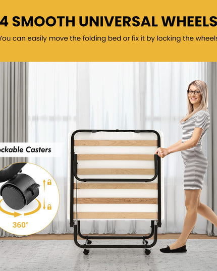 Giantex Folding Bed with 4 Inch Mattress for Adults