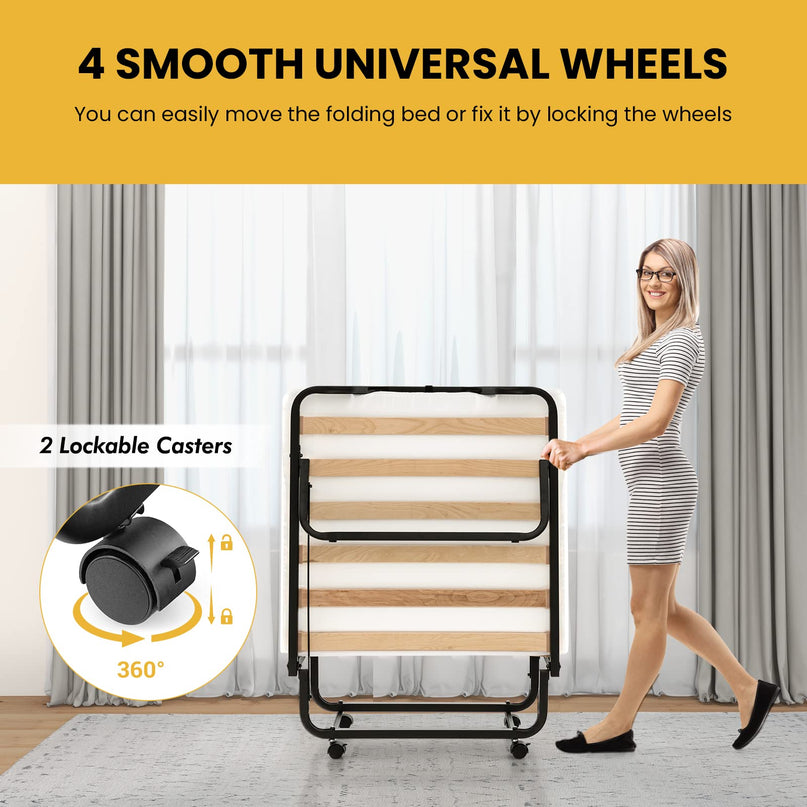 Giantex Folding Bed with 4 Inch Mattress for Adults