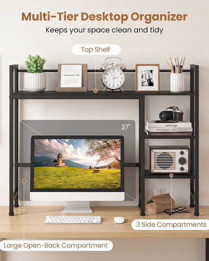 Giantex Desktop Bookshelf | 38.5" Dorm Desk Hutch for 27" Monitor