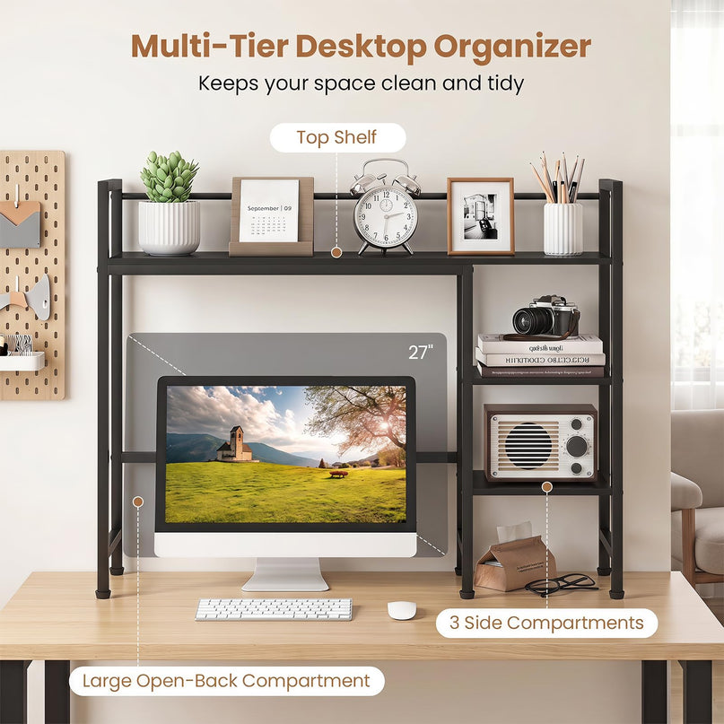 Giantex Desktop Bookshelf | 38.5" Dorm Desk Hutch for 27" Monitor