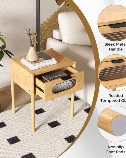Giantex Bamboo Nightstand