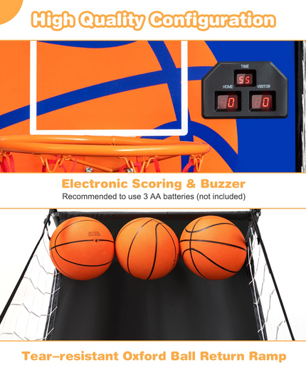 Foldable Electronic Arcade Basketball Game - Giantex