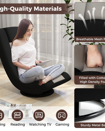 Giantex Floor Chair with Back Support, 4-Position Adjustable Back, Lazy Sofa Chair, Meditation Chair