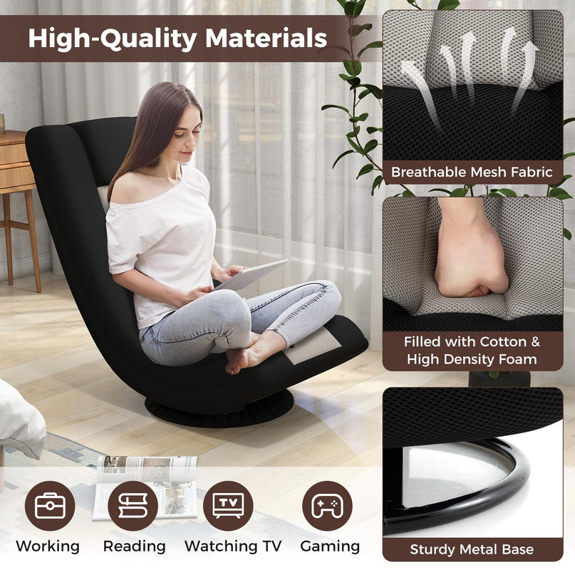 Giantex Floor Chair with Back Support, 4-Position Adjustable Back, Lazy Sofa Chair, Meditation Chair
