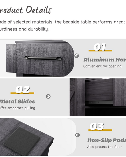 Wooden Sofa Side Table for Bedroom Office Study