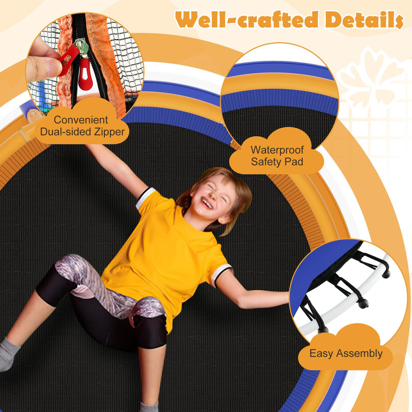 Giantex 48" Trampoline for Kids, Toddler Trampoline with Safety Enclosure Net, Max Load 265 Lbs