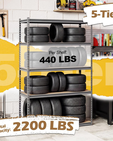 Giantex 5-Tier Metal Storage Shelves(48" x 18" x 72")