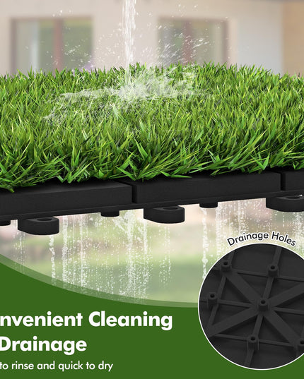 Giantex 30 Pack Interlocking Artificial Grass Tiles(12" x 12")