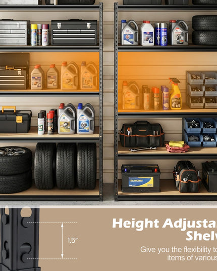 Giantex 5-Tier Metal Storage Shelves(1/2/3/4,48" W x 24" D x 72" H)