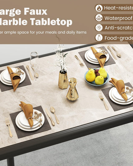 Giantex 44" Dining Table with Food-Grade Sintered Stone Tabletop
