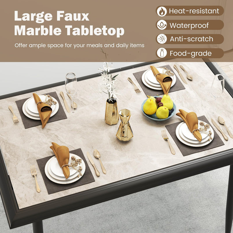 Giantex 44" Dining Table with Food-Grade Sintered Stone Tabletop