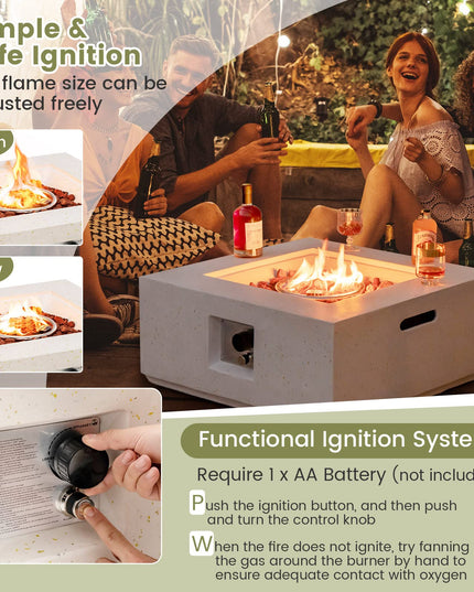 Giantex Patio Fire Pit Table - 40,000 BTU Terrazzo Propane Gas Fire Table