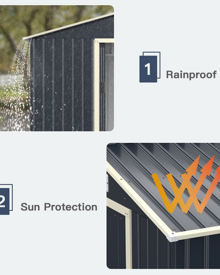 Outdoor Storage Shed with Double Sliding Door