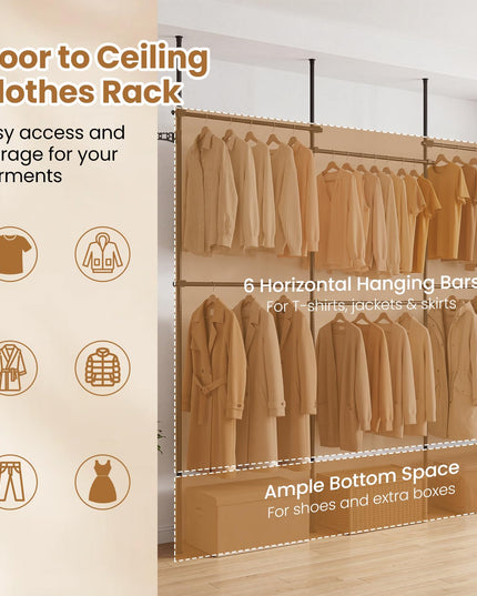 Giantex Floor to Ceiling Clothes Rack for Bedroom