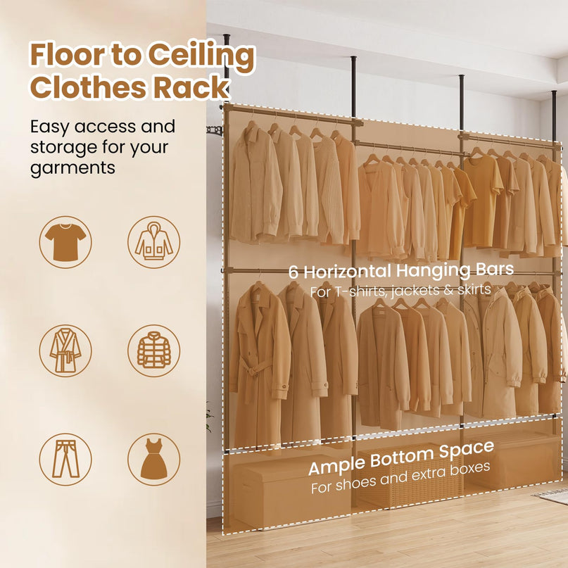 Giantex Floor to Ceiling Clothes Rack for Bedroom