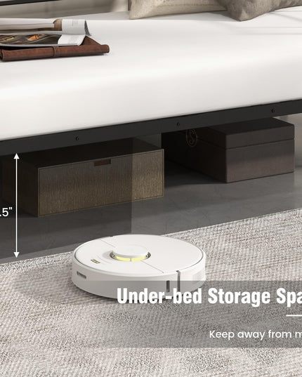 Multifunctional Platform Bed Mattress Foundation with Headboard for Living Room