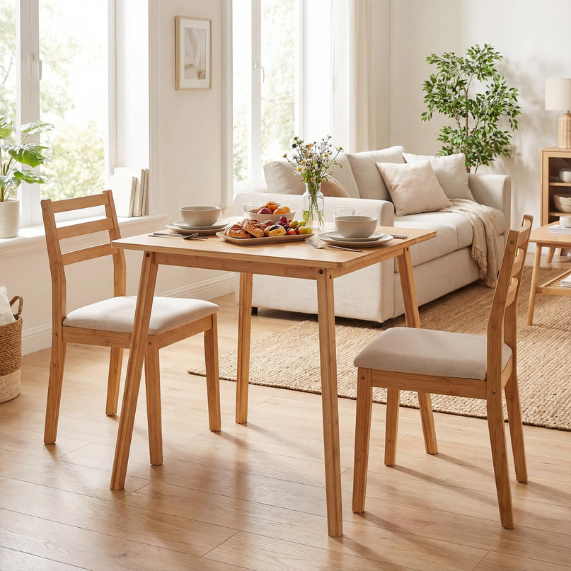 Table à manger Giantex en bambou de 27,5 pouces pour 2 à 4 personnes