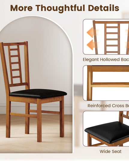 Giantex Lot de 2/4 chaises de salle à manger en bois avec dossier ajouré