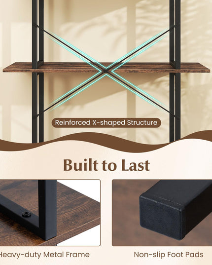 GIANTEX 3-Tier Bookshelf Industrial Bookcase with Open Shelves