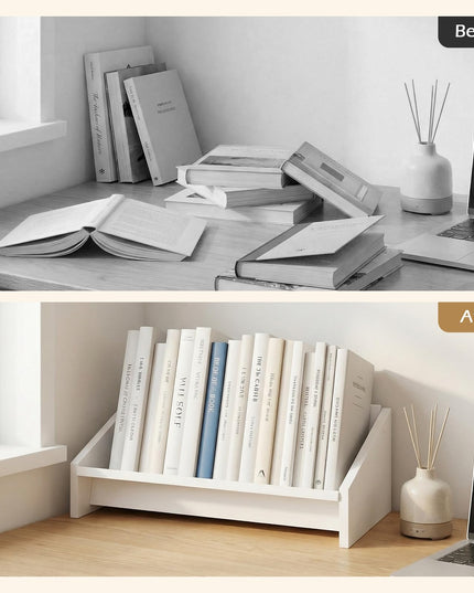 Giantex Bibliothèque de table inclinable en bois pour magazines, CD et disques de jeux vidéo (1/2)