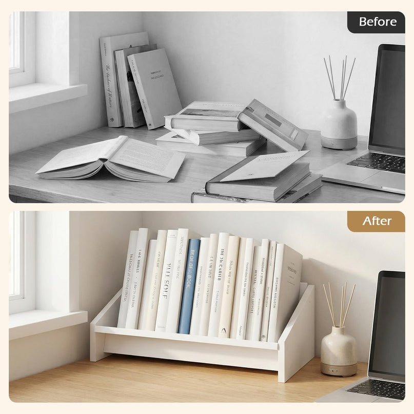 Giantex Wood Tilting Tabletop Bookcase for Magazine, CDs & Video Game Disc (1/2)
